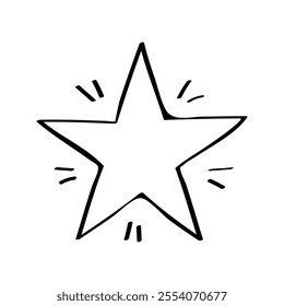 Star doodle icon. Vector illustration of abstract star to create sketches. Isolate on white.