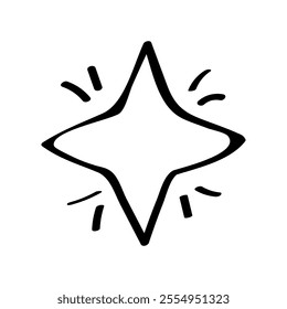 Star doodle icon. Vector illustration of abstract star to create sketches. Isolate on white.