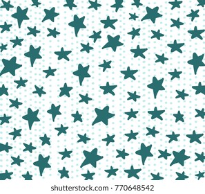 Star doodle pattern background. vector illustration