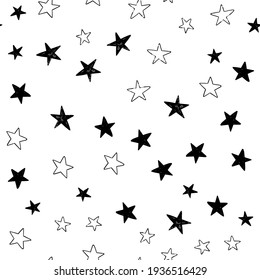 Star Doodle Seamless Pattern. Background Texture.