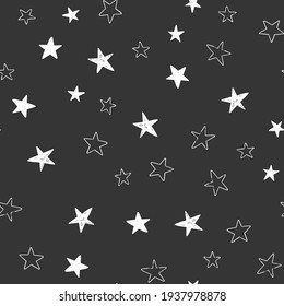 Star Doodle Seamless Pattern. Background Texture.