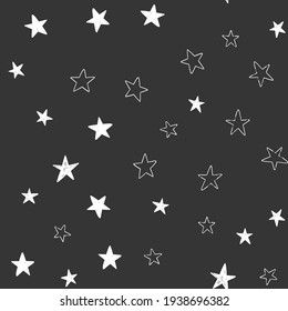 Star doodle seamless pattern. Background texture.