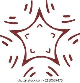 Star Doodle. Vector cartoon illustration in a naive flat style