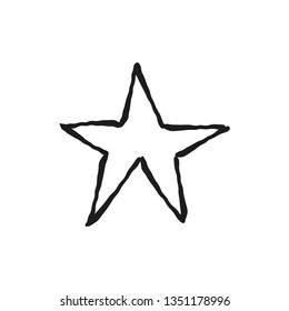 Star doodle vector, hand drawn linear illustration