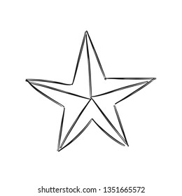 Star doodle vector, hand drawn linear illustration