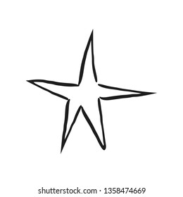 Star doodle vector, hand drawn linear illustration