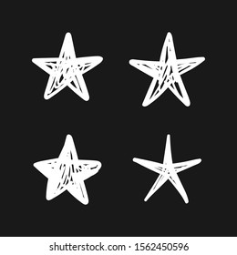 Star doodles collection. Hand drawn stars set.