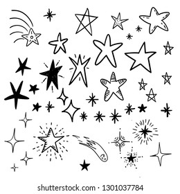 Star Doodles On White Background Hand Stock Vector (Royalty Free ...