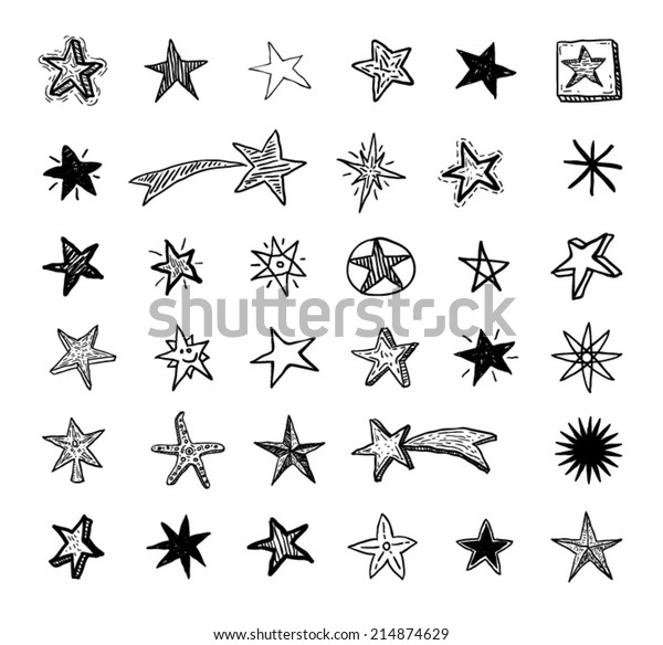 星の落書き 手描きのベクターイラスト のベクター画像素材 ロイヤリティフリー