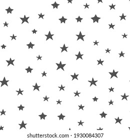 Star doodles pattern. Seamless background with stars. Hand drawn illustration.