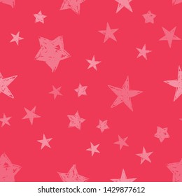 Star doodles seamless pattern. Hand drawn stars texture background.