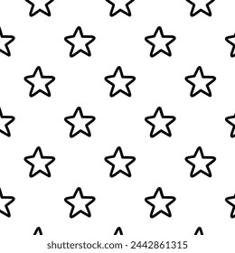 Star doodles seamless pattern. Hand drawn stars texture background.