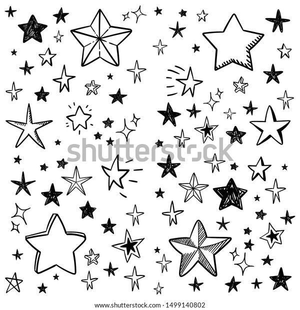 Star Doodles Seamless Pattern Stars Background Stock Vector (Royalty ...