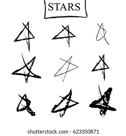 Star Doodles, vector illustration.