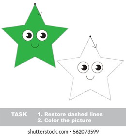 Star. Dot to dot educational game for kids.