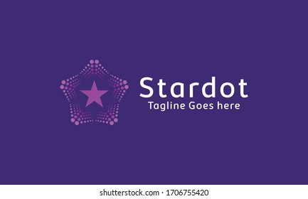 Star Dot Technology Logo Design Vector. Digital Symbol and Modern icon for Company.