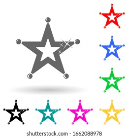 star with dots multi color style icon. Simple glyph, flat vector of star icons for ui and ux, website or mobile application