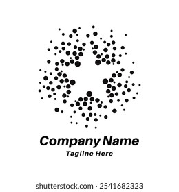 Star with dots tech logo design icon