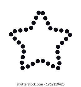 Icono de estrella del icono del borde punteado de estrella