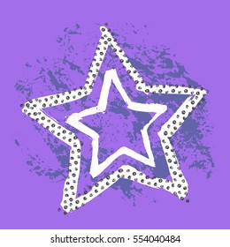 The star, is drawn by hand, a brush and ink, in style grunge, a vector illustration