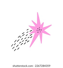 the star is drawn in a flat style. hand drawn vector illustration.