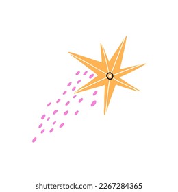 the star is drawn in a flat style. hand drawn vector illustration.