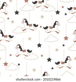 Star Dream and Unicorn Vector Art Graphic Seamless Pattern can be use for background and apparel design