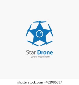 Star Drone icon, logo and template. Flat Style. Vector Illustration