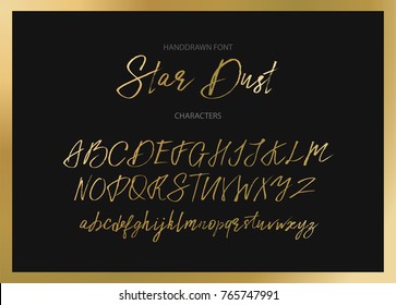Star dust. Handdrawn calligraphic vector font. Distress grunge texture. Modern calligraphy.�