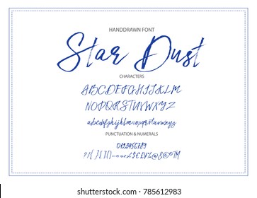 Star dust. Handdrawn calligraphic vector font. Distress grunge texture. Modern calligraphy.�