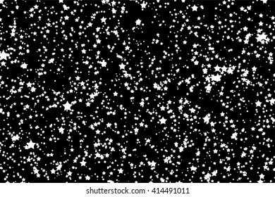 Star dust particles on black background