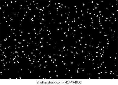 Star dust particles on black background