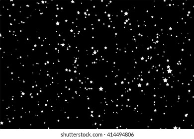 Star dust particles on black background