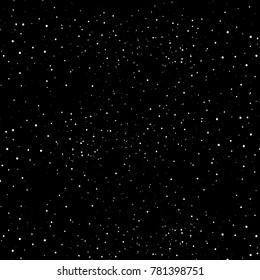 Star dust scatter snow storm galaxy on black sky background