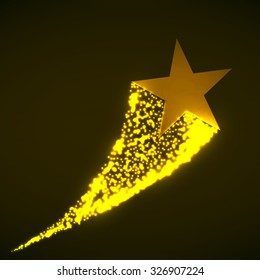 Star with dust tail. Vector illustration. Eps 10