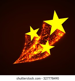 Star with dust tail. Vector illustration. Eps 10