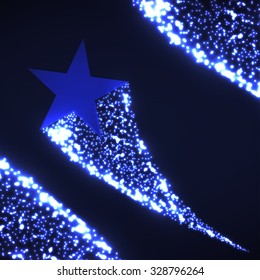 Star with dust tail. Vector illustration. Eps 10