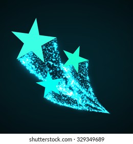 Star with dust tail. Vector illustration. Eps 10