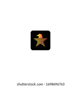 Star eagle head logo vector icon design