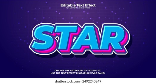 Star editable text effect in Music modern trend style