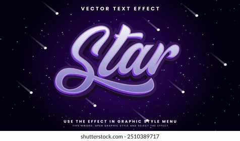 Star editable text effect template Suitable for shining stardust