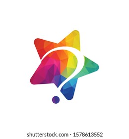 Star education logo design. Star with question mark icon vector.	