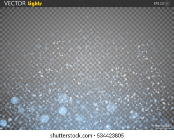 Star effects. Blue stardust on a transparent background. Falling star. Vector illustration of a transparent background