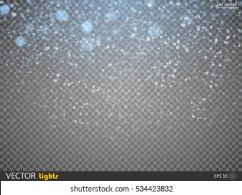 Star effects. Blue stardust on a transparent background. Falling star. Vector illustration of a transparent background