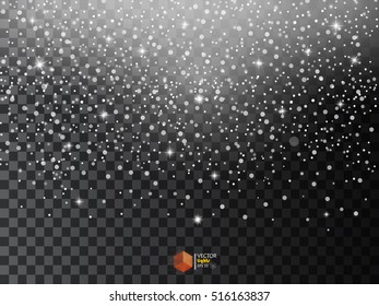Star Effects. Stardust on a transparent background. Falling Star. Vector illustration.