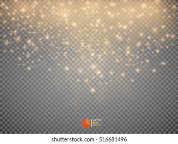 Star Effects. Stardust on a transparent background. Falling Star. Vector illustration.