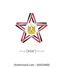 The star with Egypt flag colors and symbol vector design element