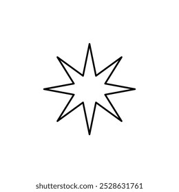 star eight angle thin outline icon vector design good for web or mobile app
