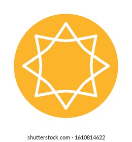 star eight pointed block style icon vector illustration design