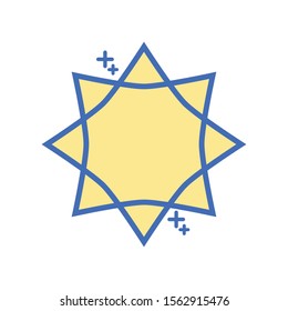 star eight pointed fill style icon vector illustration design